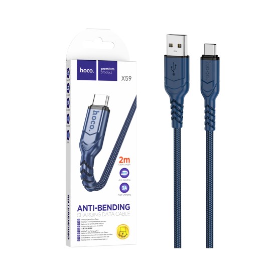 Hoco Charging Cable X59 Victory 3A Type-C Blue